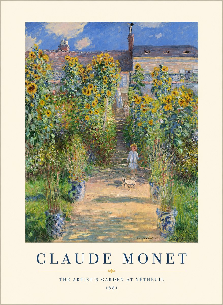 Monet The Artist's Garden at Vétheuil I No1 - Plakát