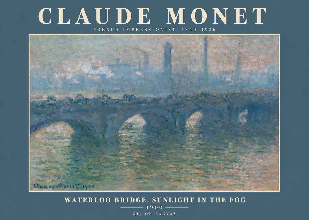 Monet Waterloo Bridge. Sunlight in the Fog No2 - Plakát