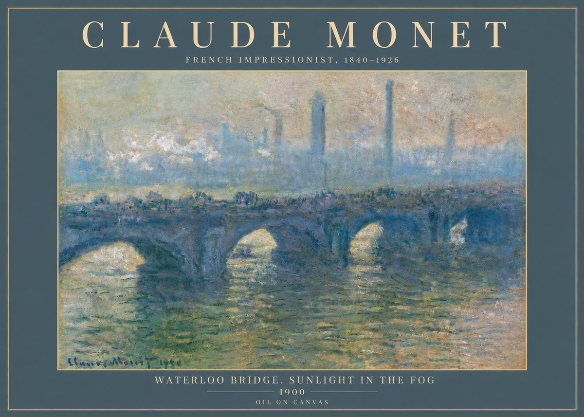 Monet Waterloo Bridge. Sunlight in the Fog No6 - Plakát
