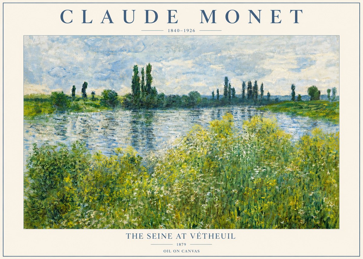 Monet The Seine at Vétheuil No3 - Plakát