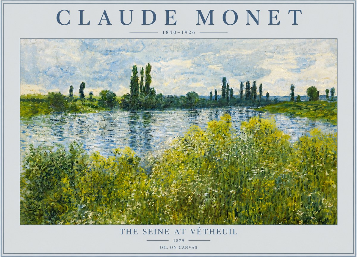 Monet The Seine at Vétheuil No5 - Plakát