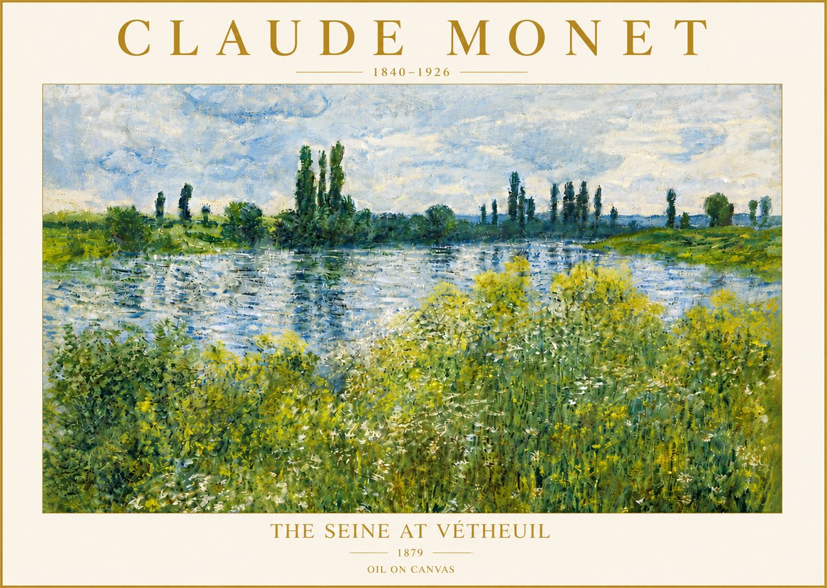 Monet The Seine at Vétheuil No6 - Plakát
