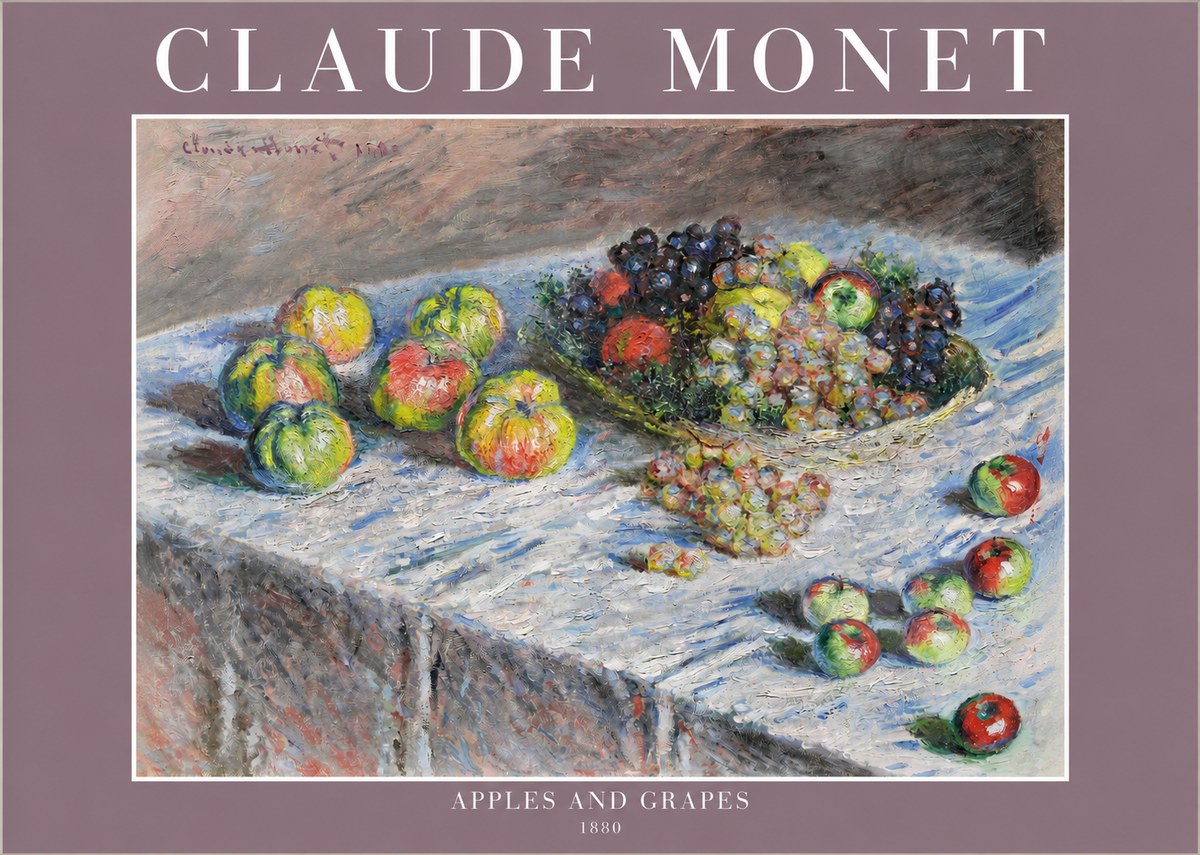 Monet Apples and Grapes No2 - Plakát