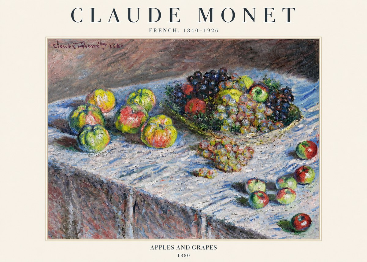 Monet Apples and Grapes No3 - Plakát