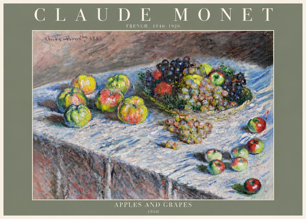 Monet Apples and Grapes No4 - Plakát