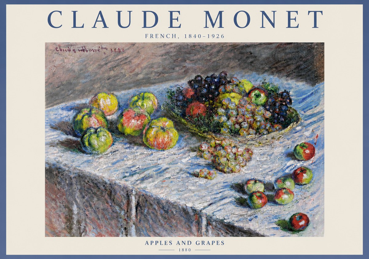 Monet Apples and Grapes No5 - Plakát