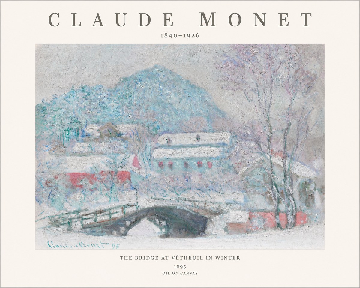 Monet The Bridge at Vétheuil in Winter No1 - Plakát