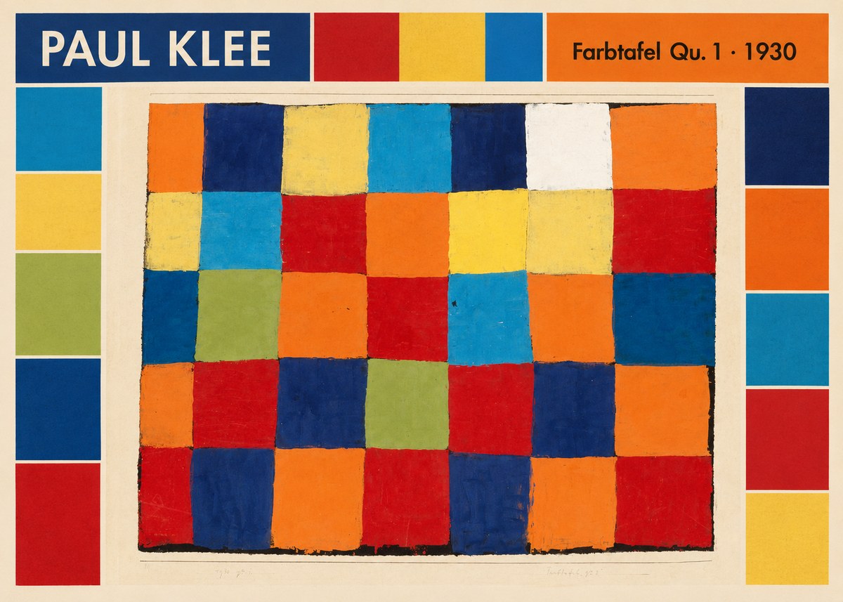 Paul Klee Farbetafel Qu 1 · 1930 No2 - Plakát