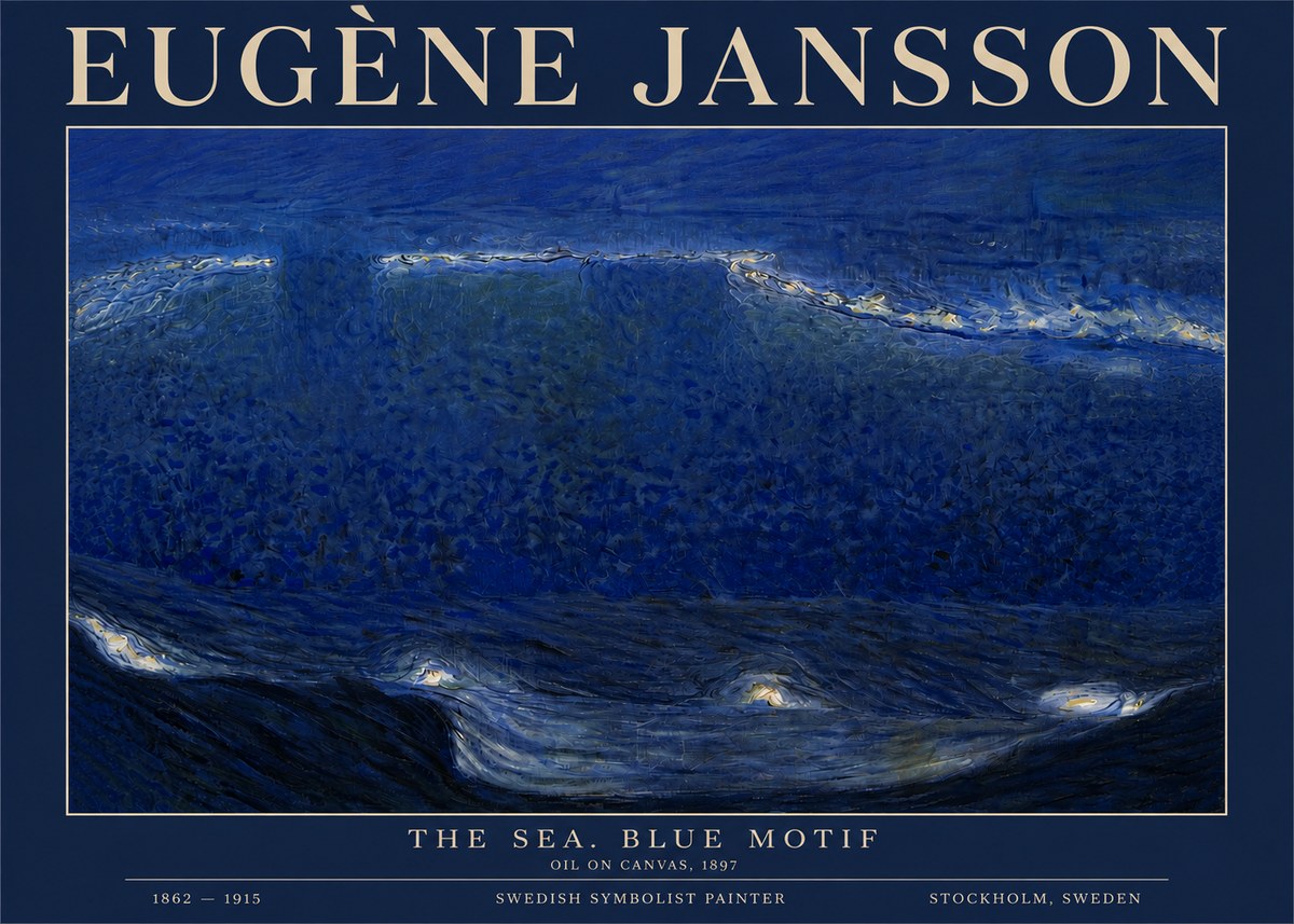Eugène Jansson The Sea. Blue Motif No3 - Plakát