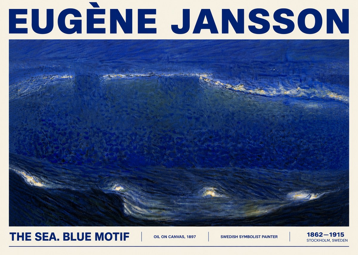 Eugène Jansson The Sea. Blue Motif No5 - Plakát