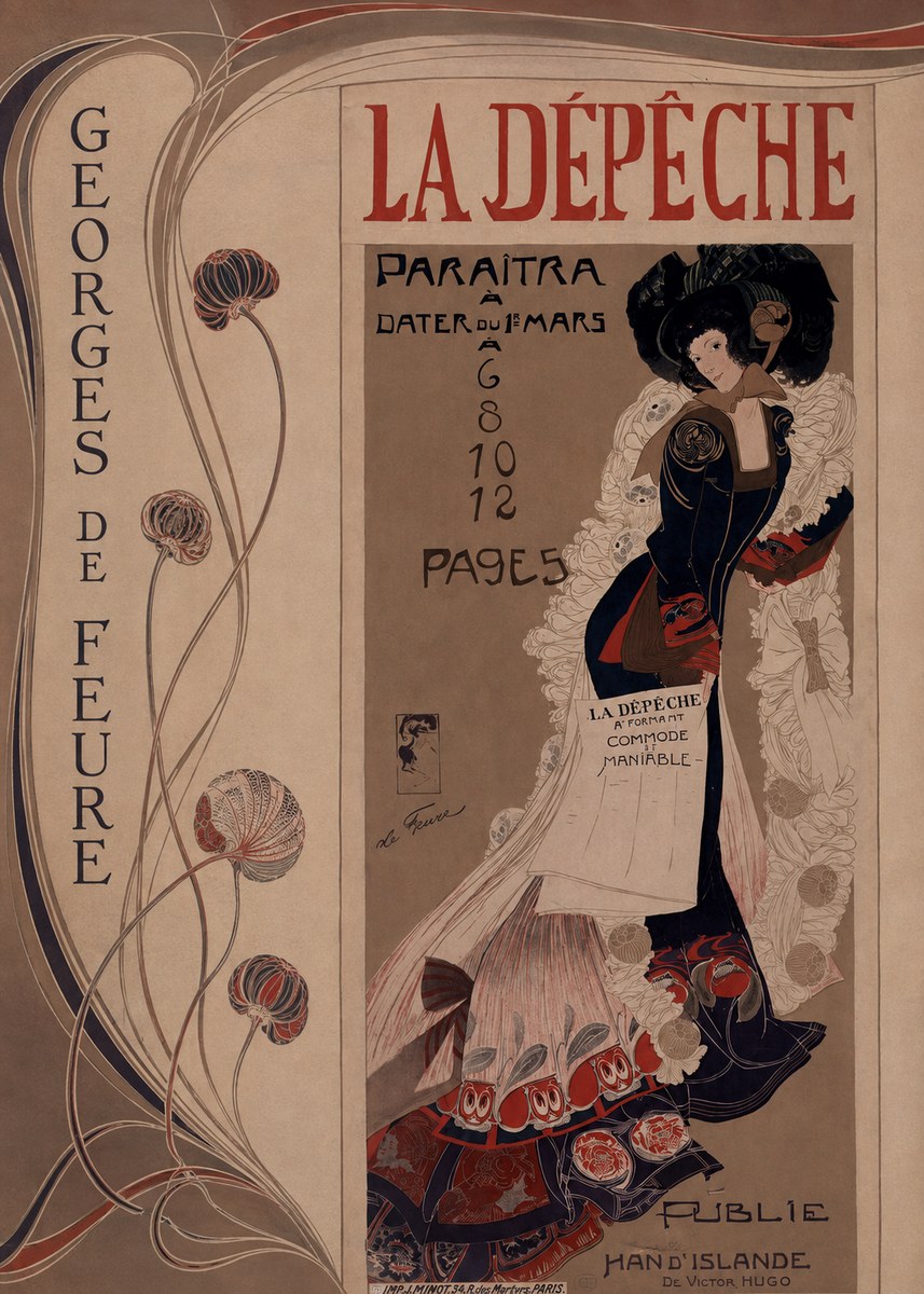 Georges de Feure La Dépêche - Han D'islande No2 - Plakát