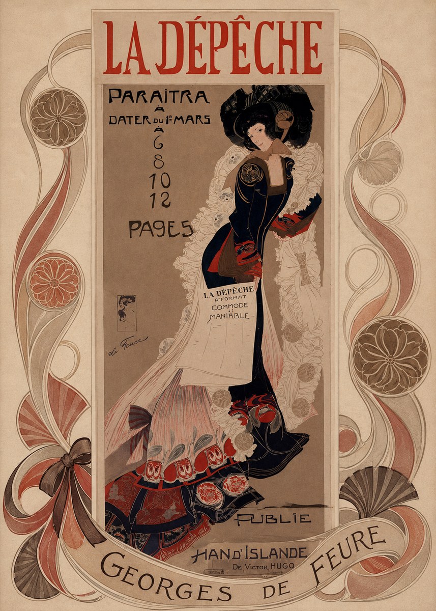 Georges de Feure La Dépêche - Han D'islande No6 - Plakát