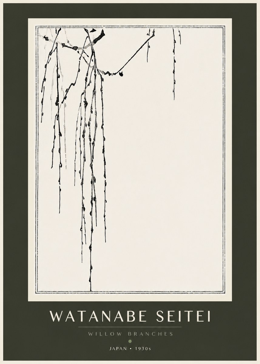 Watanabe Seitei Willow Branches I No4 - Plakát