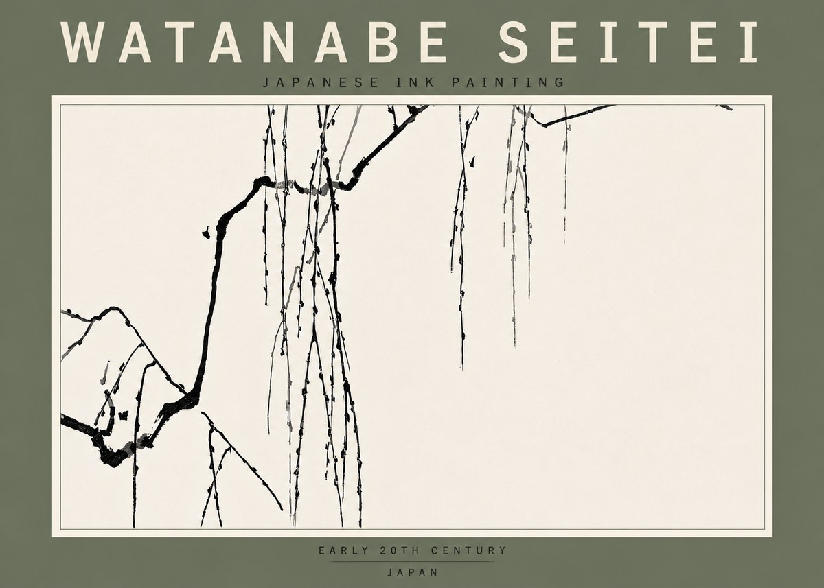 Watanabe Seitei Willow Branches II No6 - Plakát