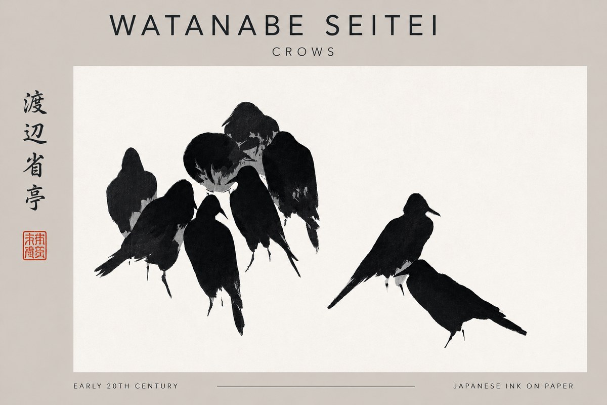 Watanabe Seitei Crows No3 - Plakát