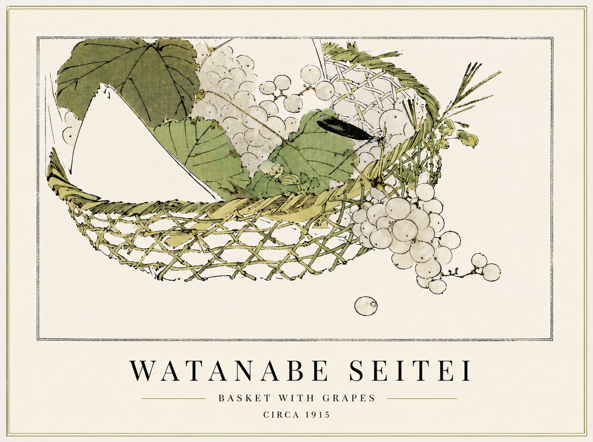 Watanabe Seitei Basket with Grapes No3 - Plakát