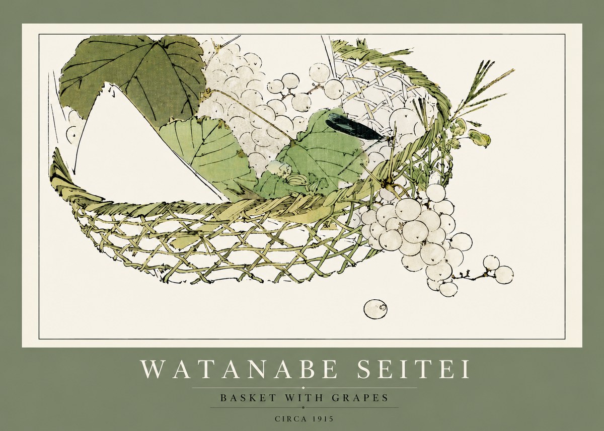 Watanabe Seitei Basket with Grapes No4 - Plakát