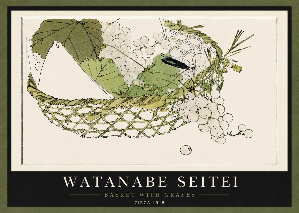 Watanabe Seitei Basket with Grapes No5 - Plakát