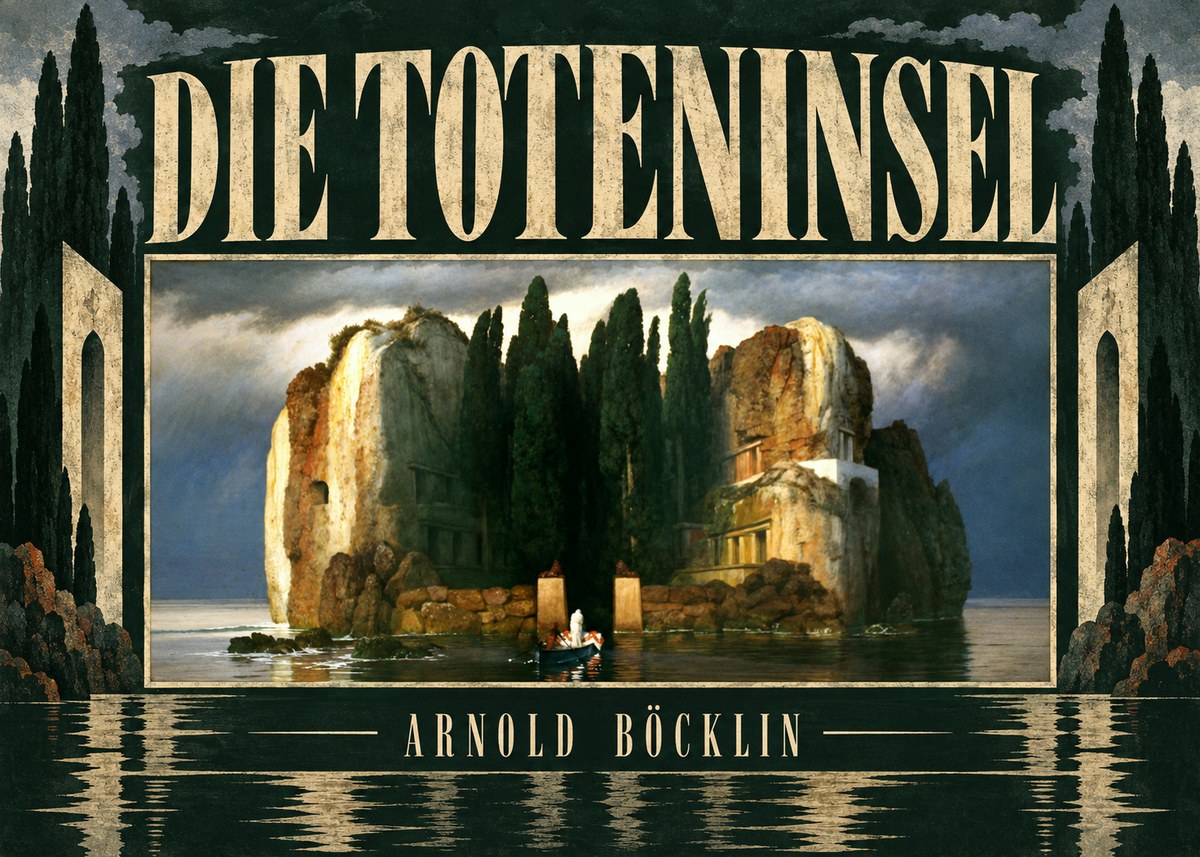 Arnold Böcklin Die Toteninsel II No5 - Plakát