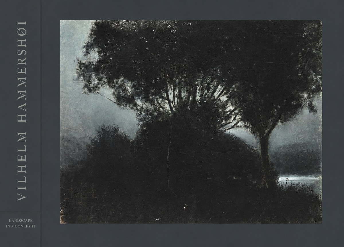 Vilhelm Hammershøi Landscape in Moonlight No4 - Plakát