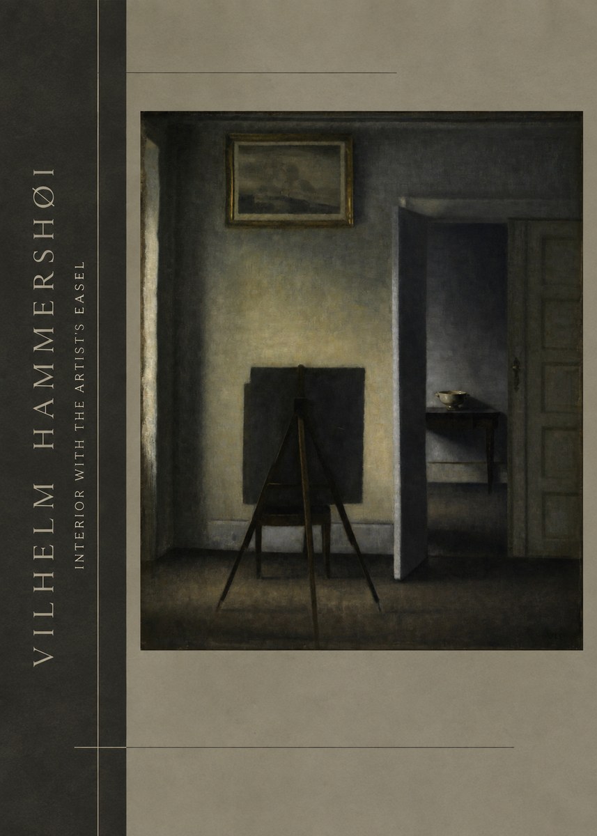 Vilhelm Hammershøi Interior with the Artist's Easel I No3 - Plakát
