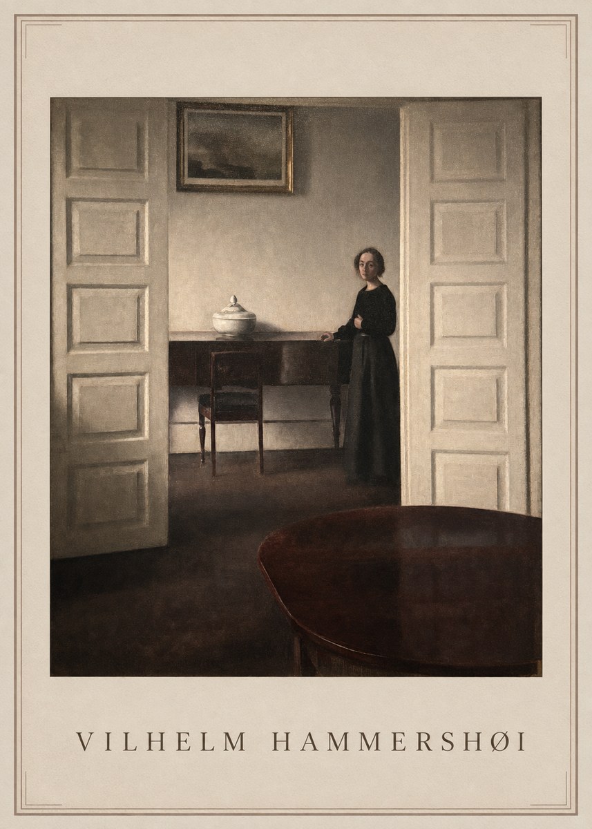 Vilhelm Hammershøi Interior with a Standing Woman No1 - Plakát