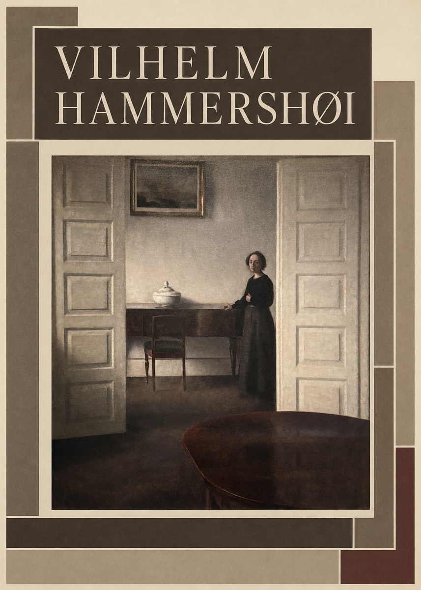 Vilhelm Hammershøi Interior with a Standing Woman No3 - Plakát