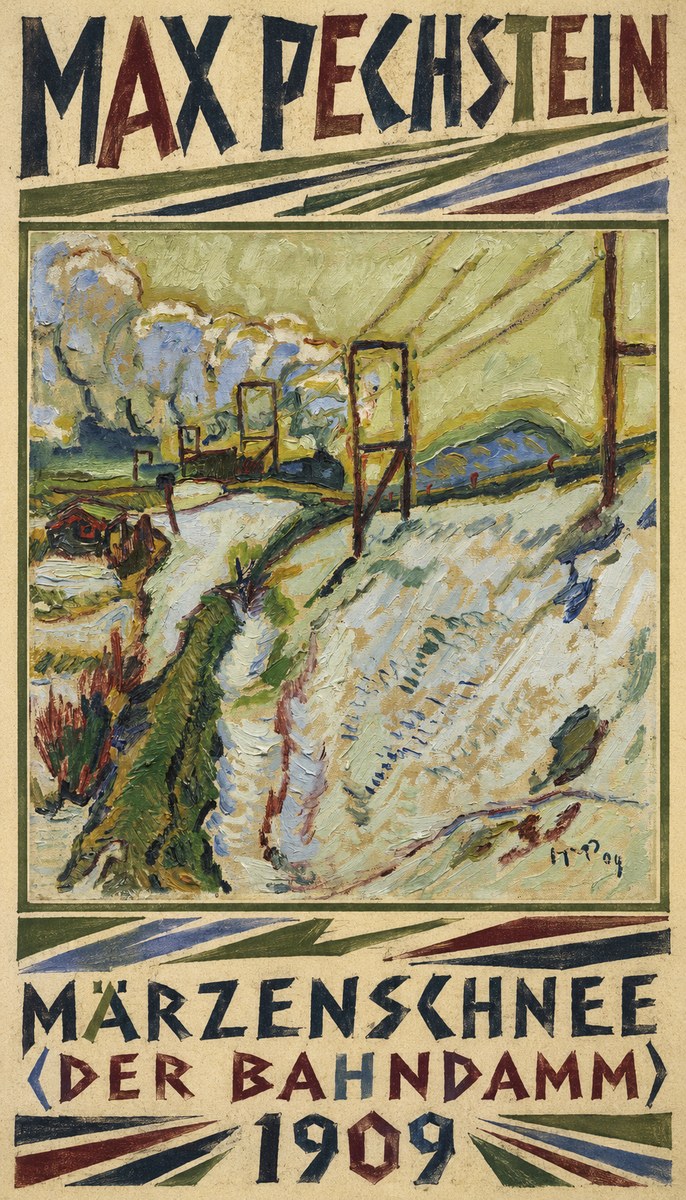 Max Pechstein Märzenschnee (Der Bahndamm) 1909 No1 - Plakát