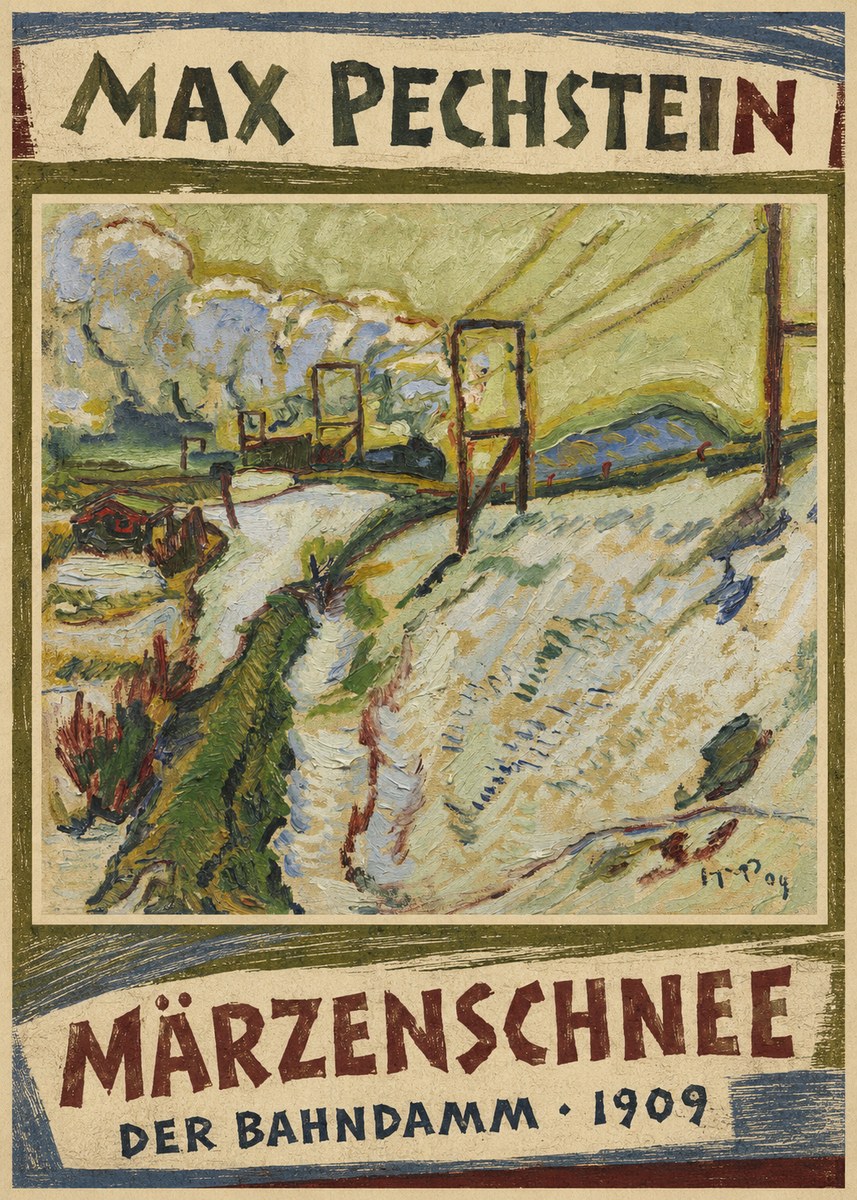 Max Pechstein Märzenschnee (Der Bahndamm) 1909 No4 - Plakát