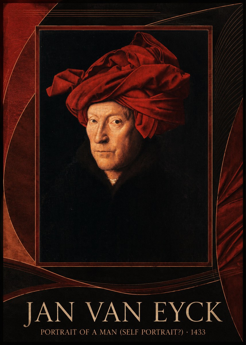 Jan van Eyck Portrait of a Man (Self Portrait?) No2 - Plakát