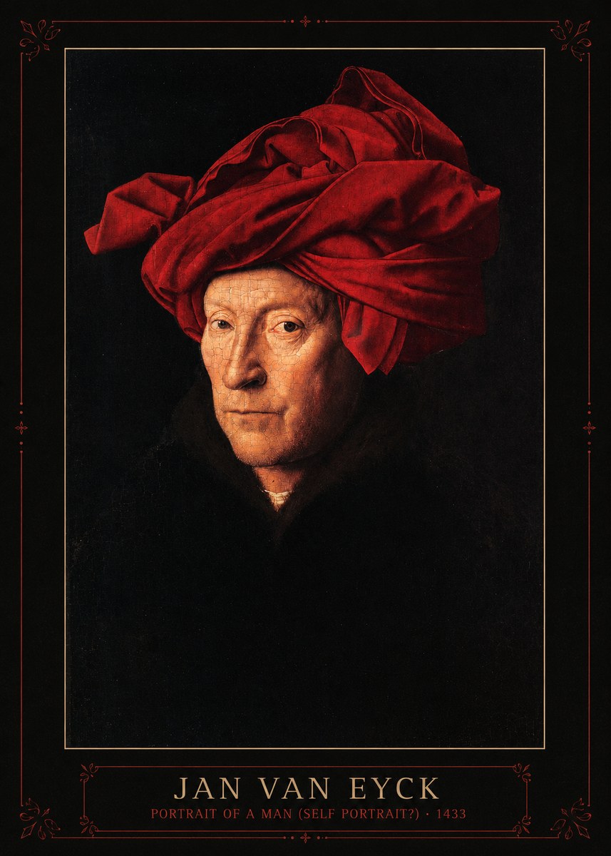 Jan van Eyck Portrait of a Man (Self Portrait?) No3 - Plakát