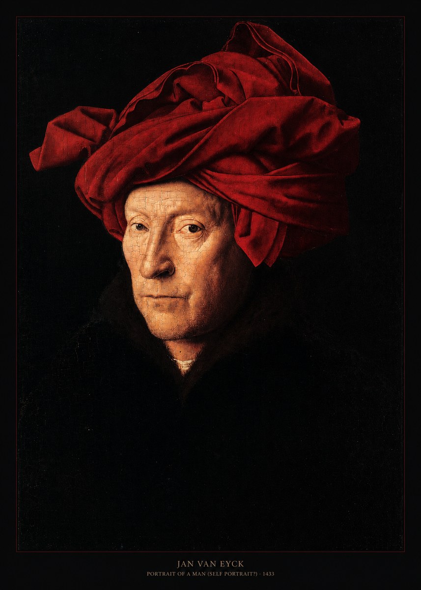 Jan van Eyck Portrait of a Man (Self Portrait?) No5 - Plakát