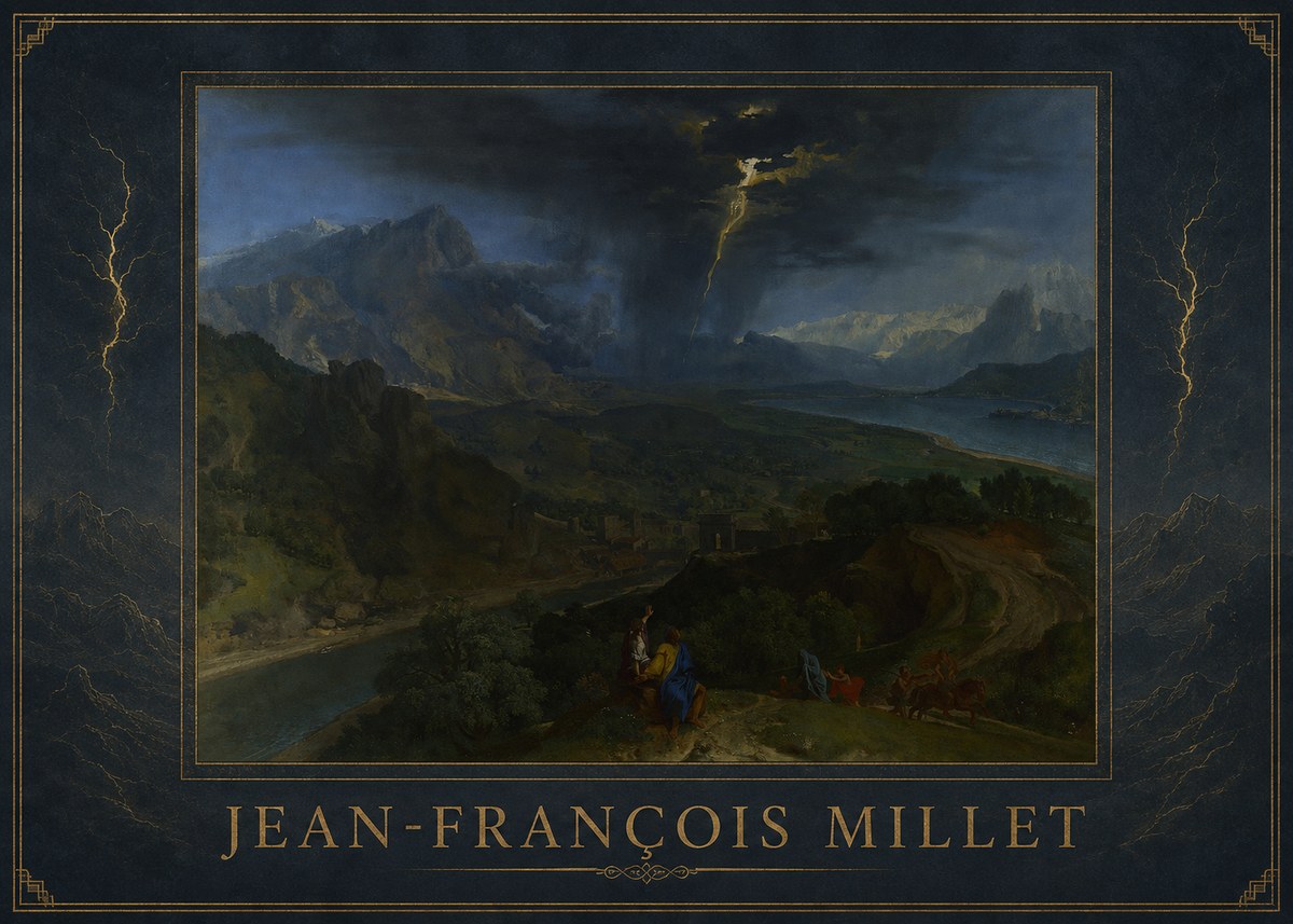 Jean-François Millet The Thunderbolt No1 - Plakát