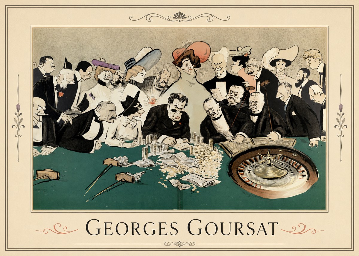 Georges Goursat At the Roulette Table No1 - Plakát