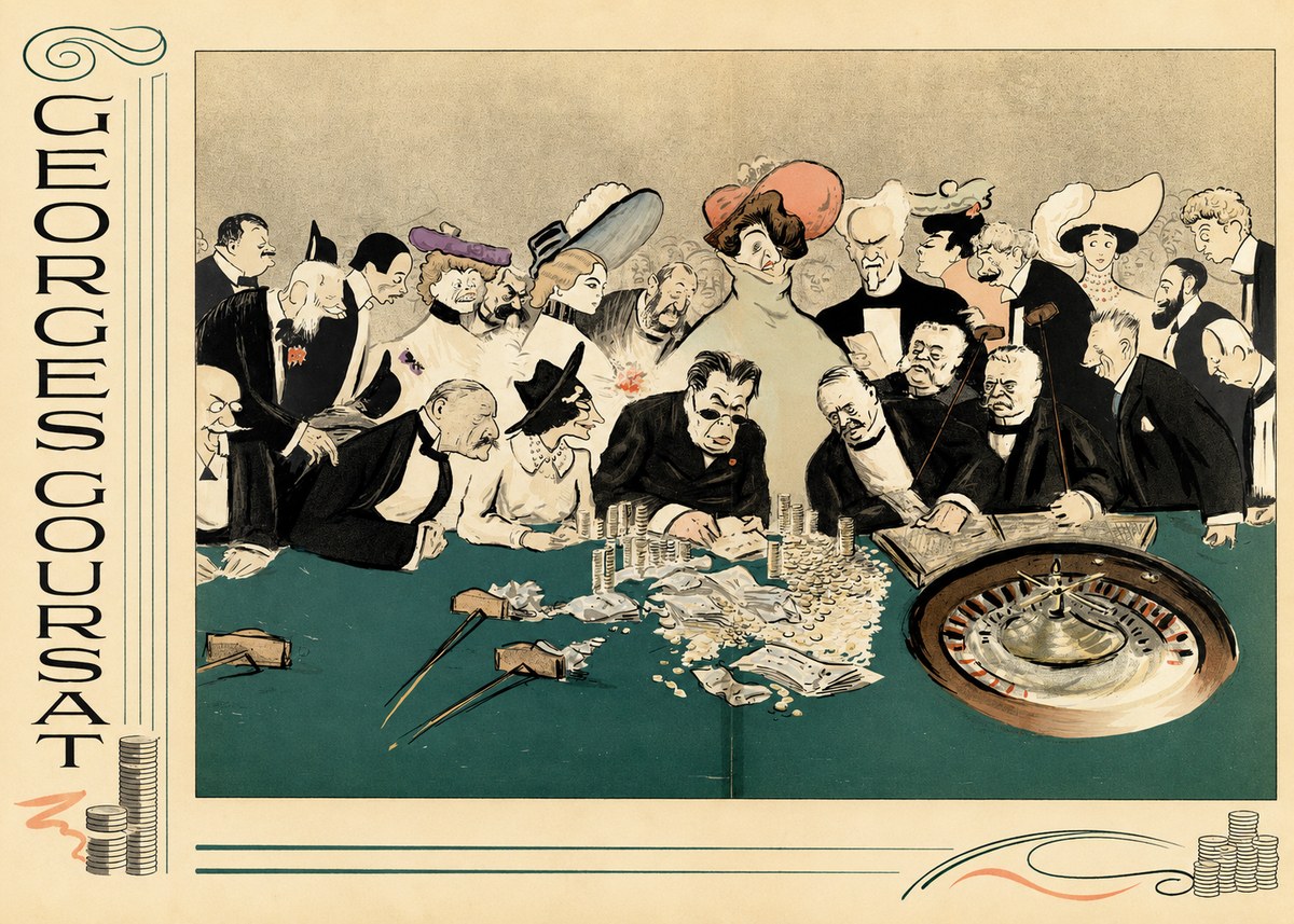 Georges Goursat At the Roulette Table No4 - Plakát