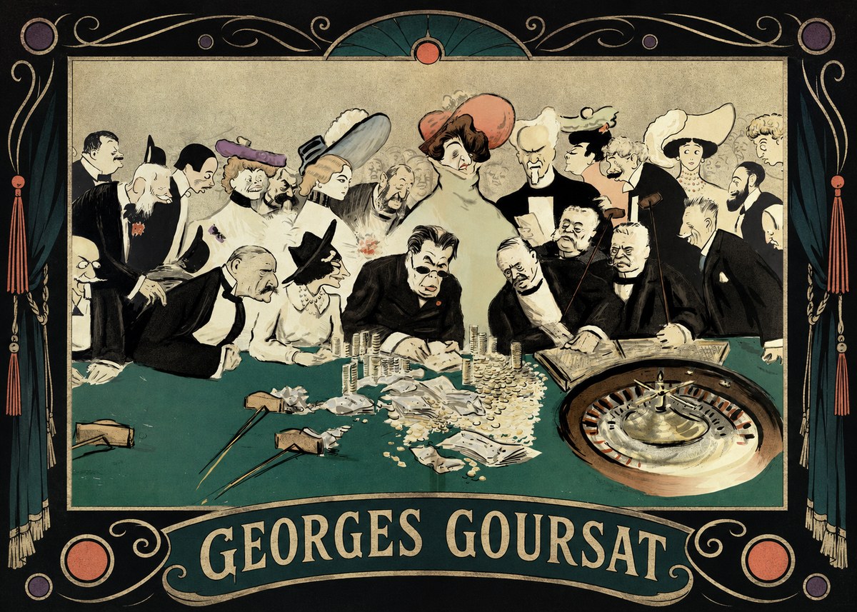 Georges Goursat At the Roulette Table No5 - Plakát