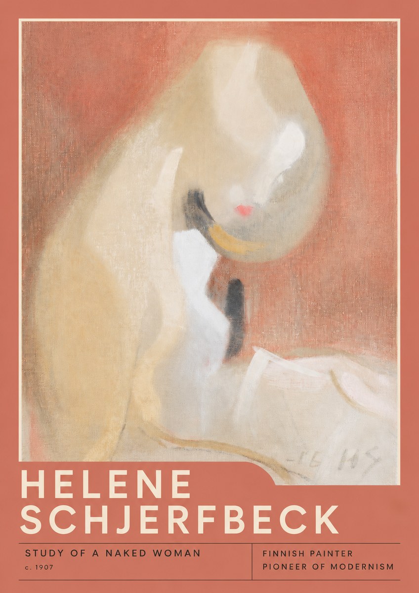 Helene Schjerfbeck Study of a Naked Woman No2 - Plakát