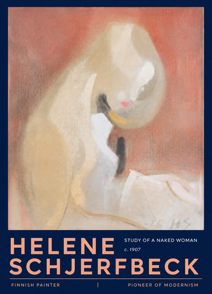 Helene Schjerfbeck Study of a Naked Woman No3 - Plakát