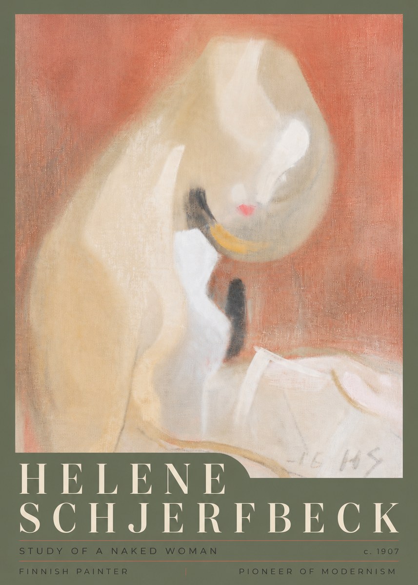 Helene Schjerfbeck Study of a Naked Woman No5 - Plakát