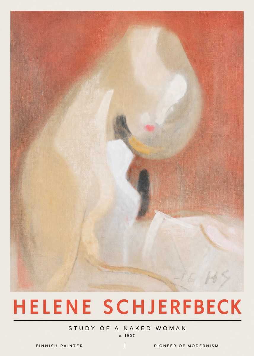 Helene Schjerfbeck Study of a Naked Woman No6 - Plakát