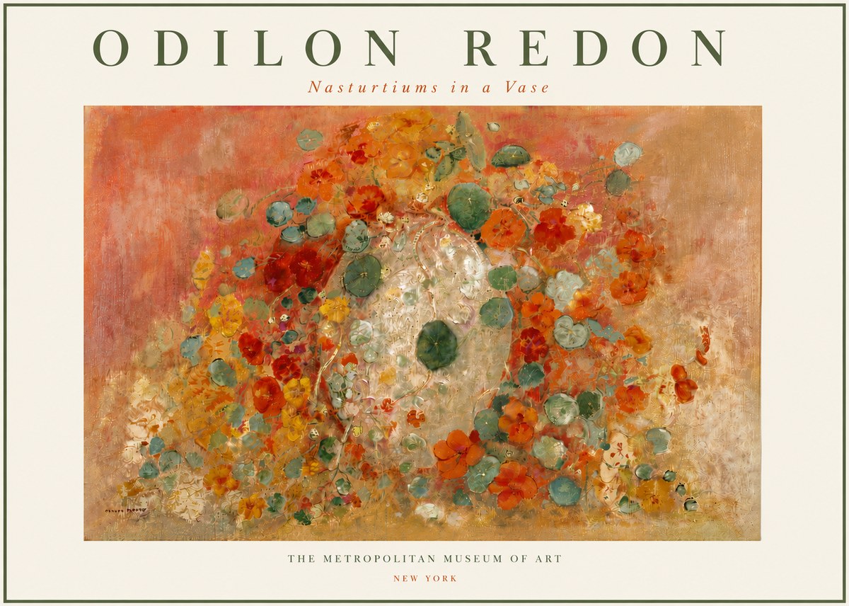Odilon Redon Nasturtiums in a Vase No4 - Plakát