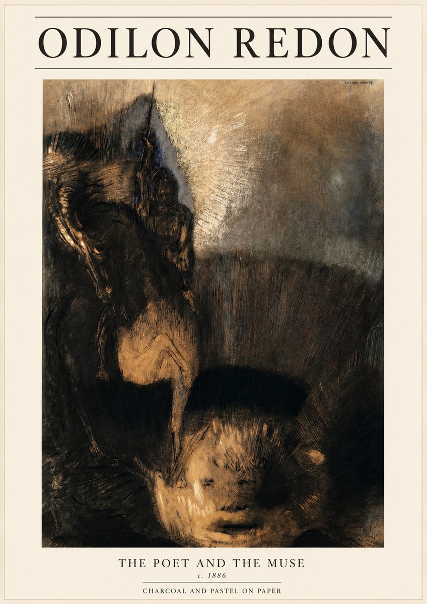 Odilon Redon The Poet and the Muse No3 - Plakát