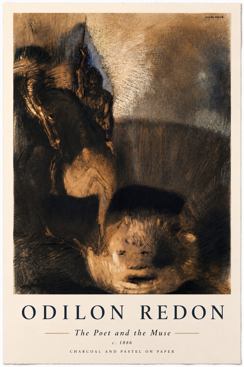 Odilon Redon The Poet and the Muse No6 - Plakát