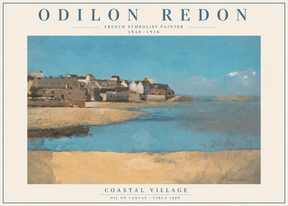 Odilon Redon Coastal Village No5 - Plakát