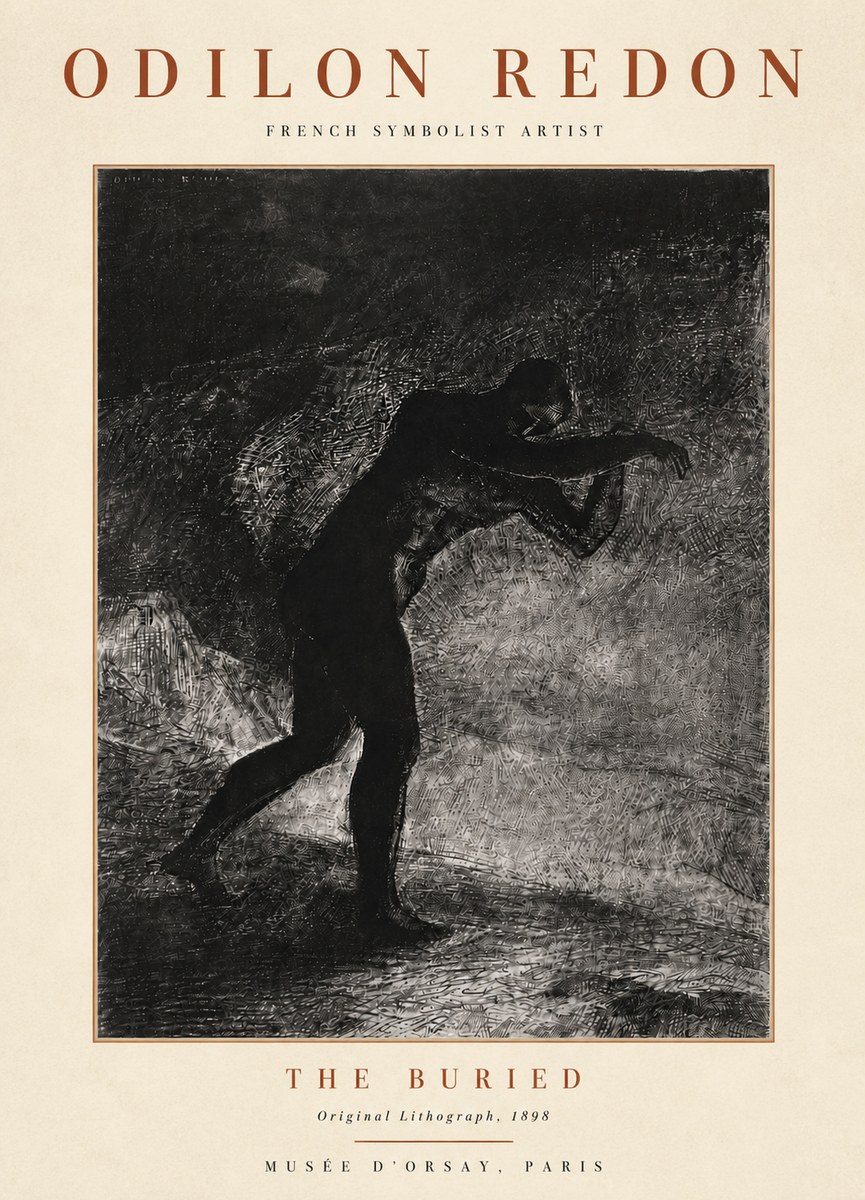 Odilon Redon The Buried No4 - Plakát