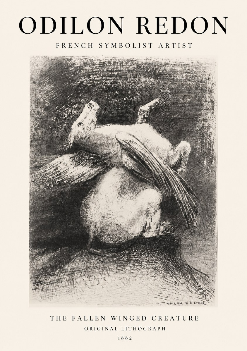 Odilon Redon The Fallen Winged Creature No1 - Plakát