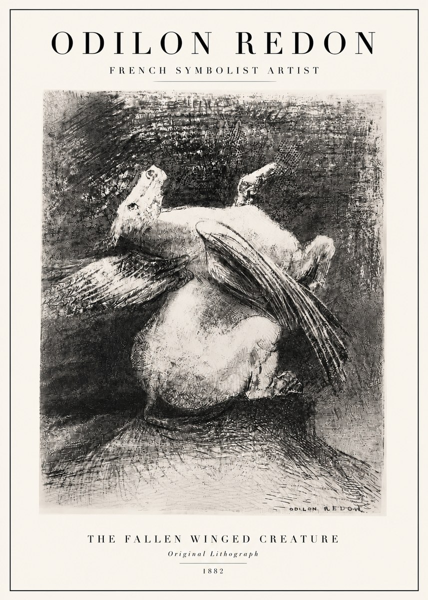 Odilon Redon The Fallen Winged Creature No3 - Plakát