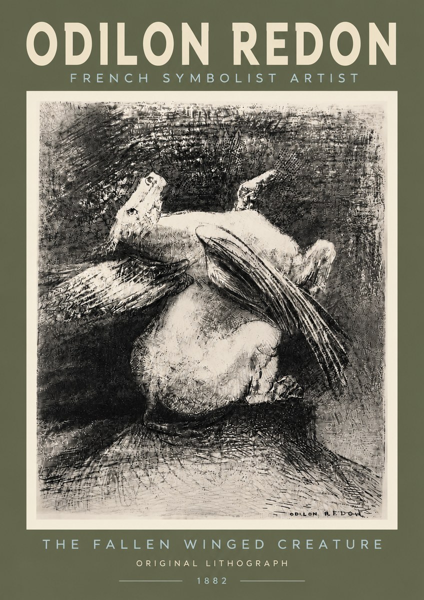 Odilon Redon The Fallen Winged Creature No4 - Plakát