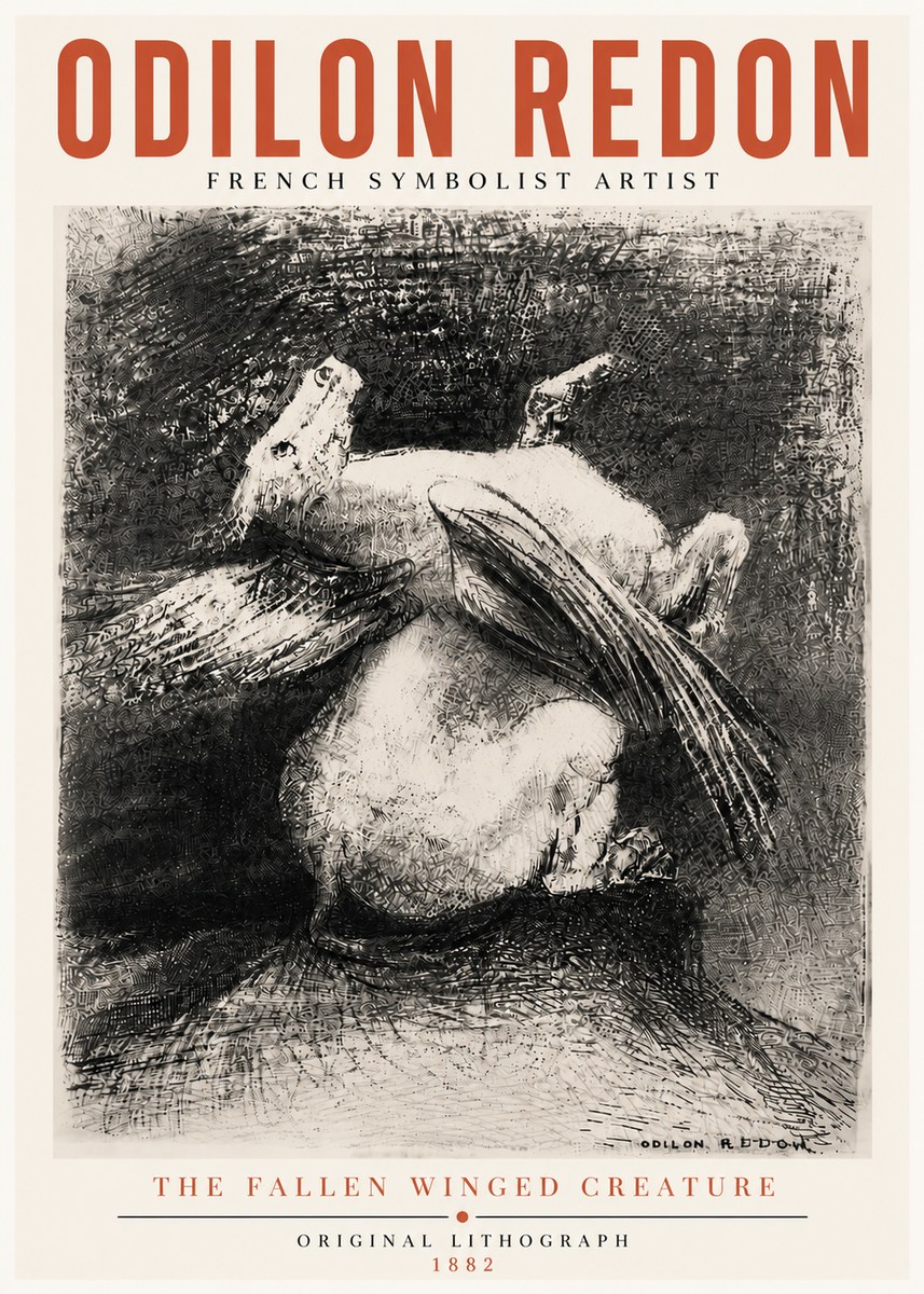 Odilon Redon The Fallen Winged Creature No5 - Plakát