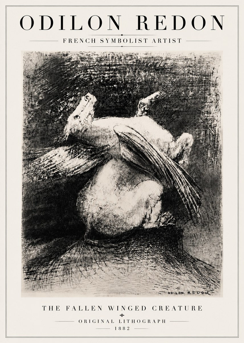 Odilon Redon The Fallen Winged Creature No6 - Plakát